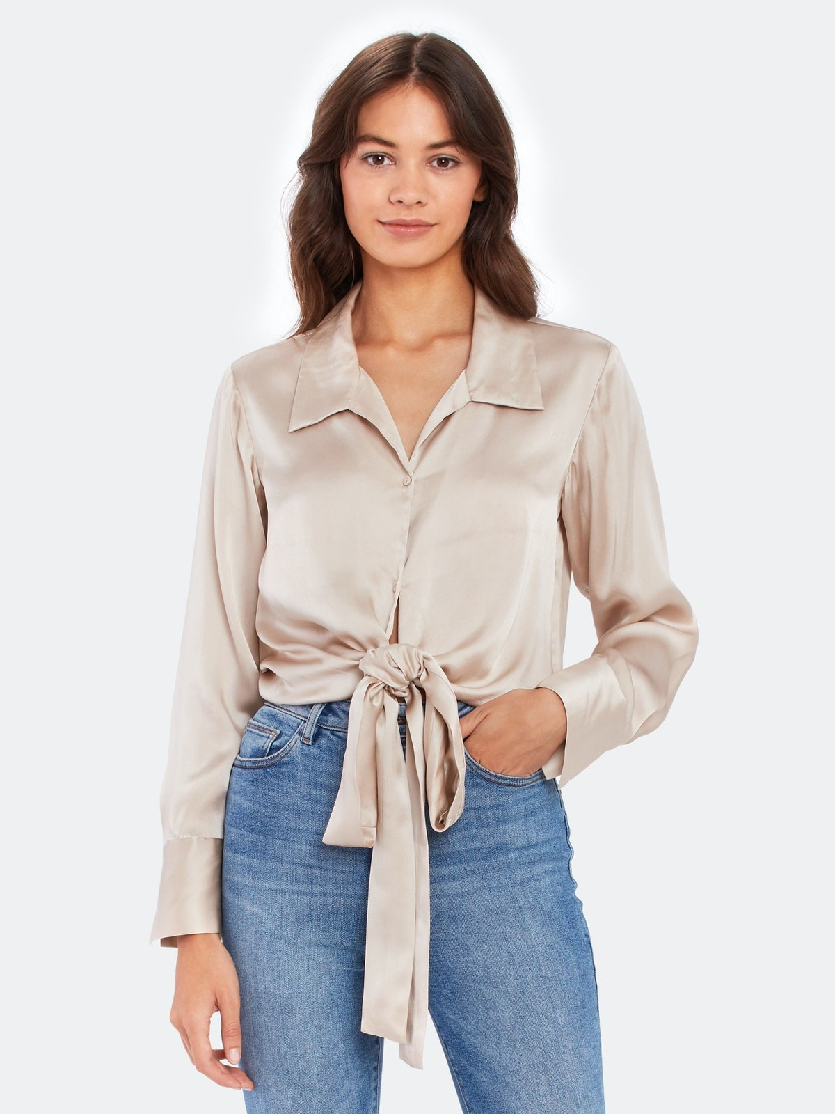 Bianca Tie Silk Top | Verishop