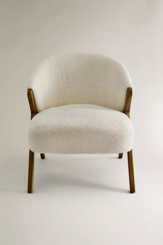 UPHOLSTERED BOUCLÉ ACCENT CHAIR | Zara UK