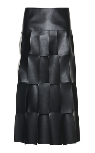 Double-Layered Woven-Leather Midi Skirt | Moda Operandi (Global)