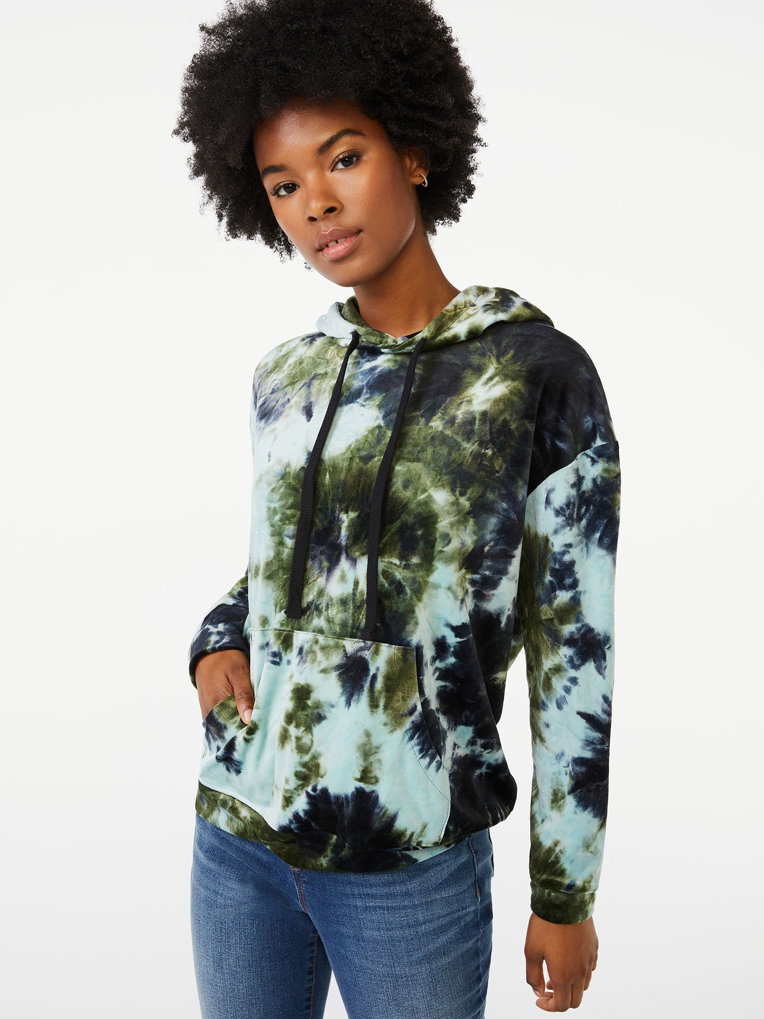 Scoop Women's Velour Sweatshirt - Walmart.com | Walmart (US)