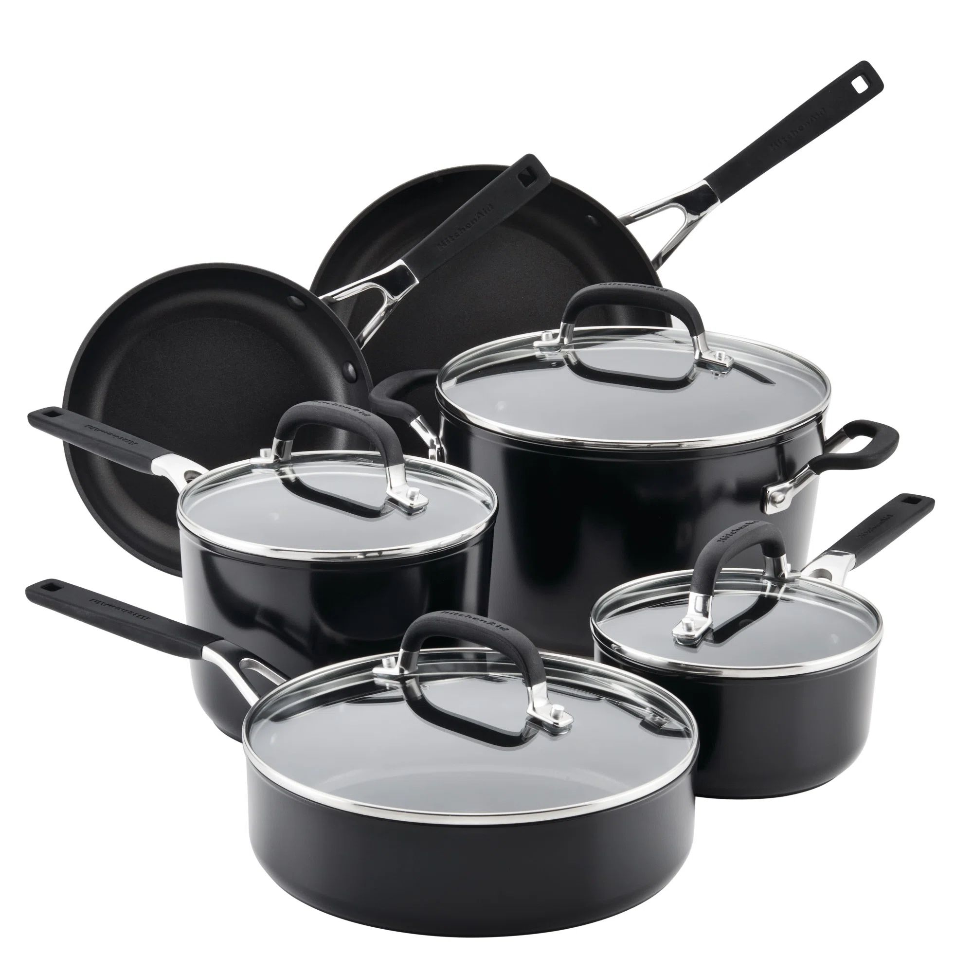 Kitchenaid 10 Piece Hard Anodized Nonstick Pots snd Pans Cookware Set & Reviews | Wayfair | Wayfair North America