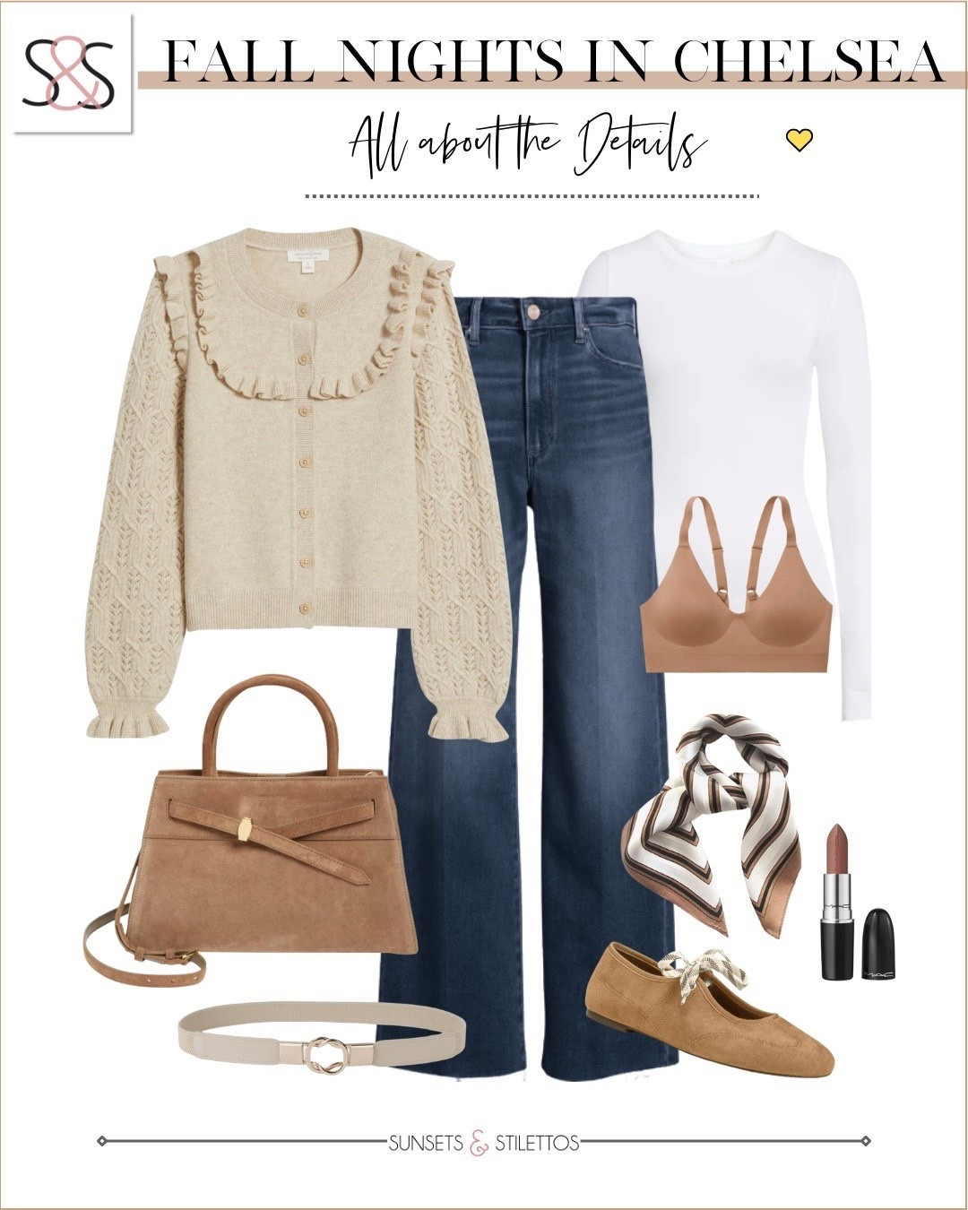 I love this look for a night out in the city with neutral tones, pretty details, and the perfect mix of cozy and polished.

fall outfit, chelsea nyc outfit, fall date night outfit, neutral fall style, cardigan outfit, wide leg jeans, brown flats, classic fall fashion, cozy chic outfit, everyday outfits for women over 40



#LTKStyleTip #LTKOver40 #LTKHoliday