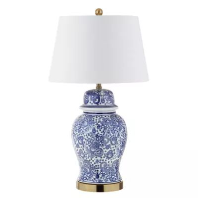 JONATHAN Y Ellis 29.5" Ceramic LED Table Lamp in Blue/White | Bed Bath & Beyond