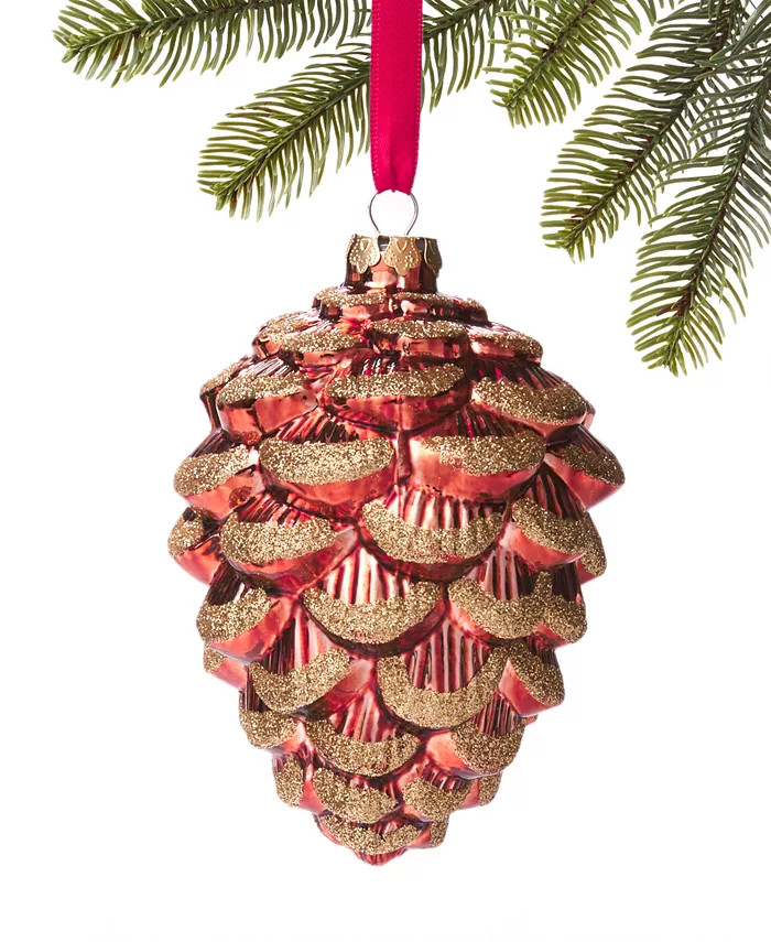 Spiced Cider Gold Glitter Pinecone Ornament, Created for Macy's | Macy's