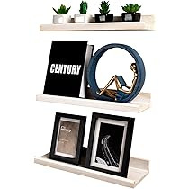 Annecy Floating Shelves Wall Mounted Set of 3, 16 Inch Washed White Rustic Wood Shelves for Wall, Wa | Amazon (US)