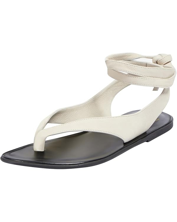 FOWT Women Split Round Toe Sandals Lace up Strappy Comfortable Flats Casual Summer Soft Flip Flop... | Amazon (US)