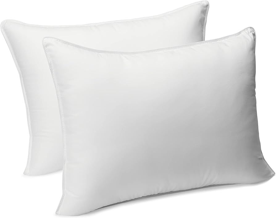 Amazon Basics Down Alternative Pillows, Soft Density For Stomach and Back Sleepers, Standard, Pac... | Amazon (US)