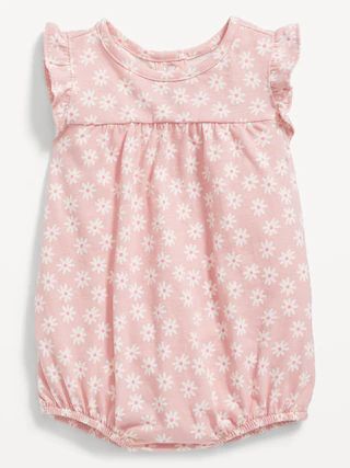 Unisex Ruffle-Sleeve Jersey-Knit Romper for Baby | Old Navy (US)