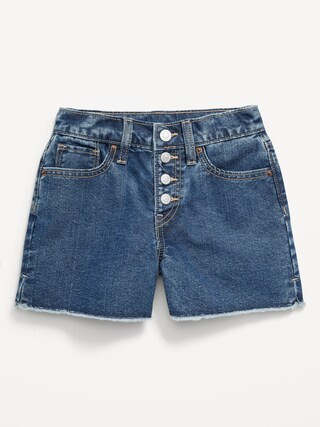 High-Waisted Wow Frayed-Hem Jean Shorts for Girls | Old Navy (US)