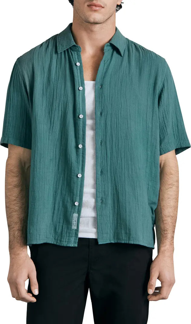 Dalton Short Sleeve Button-Up Cotton Gauze Shirt | Nordstrom
