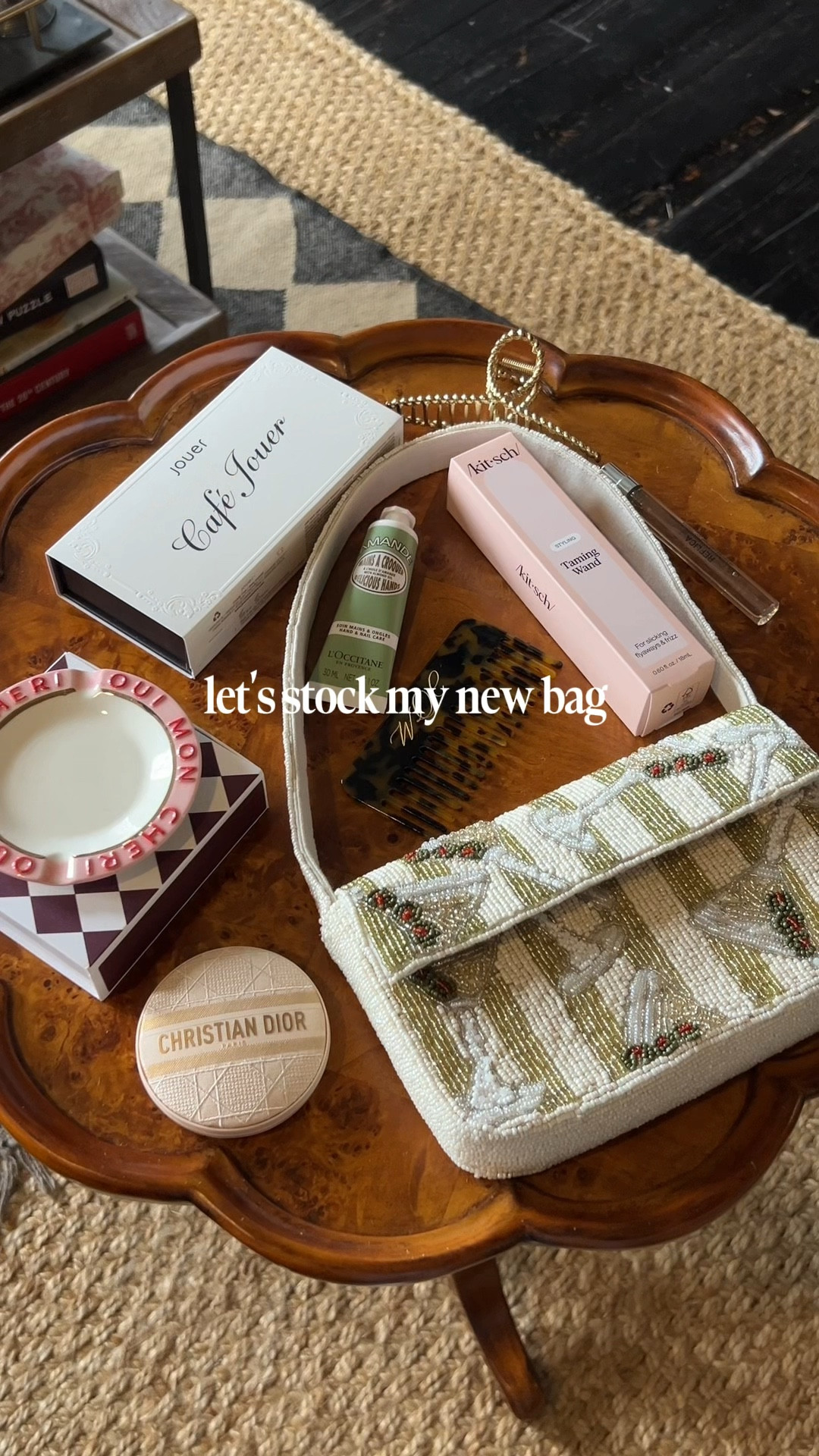 The ceremonial stocking of the new bag…à la @anthropologie👜🪩🎀 #AnthroPartner #AnthroAmbassador #MyMaeve 

I’ve been wanting a cute beaded bag for soooo long & just found this one by @maevebyanthro that’s under $100. (Bonus for the cute 🍸 design!!) 

#LTKgrwm #LTKootd #LTKValentine