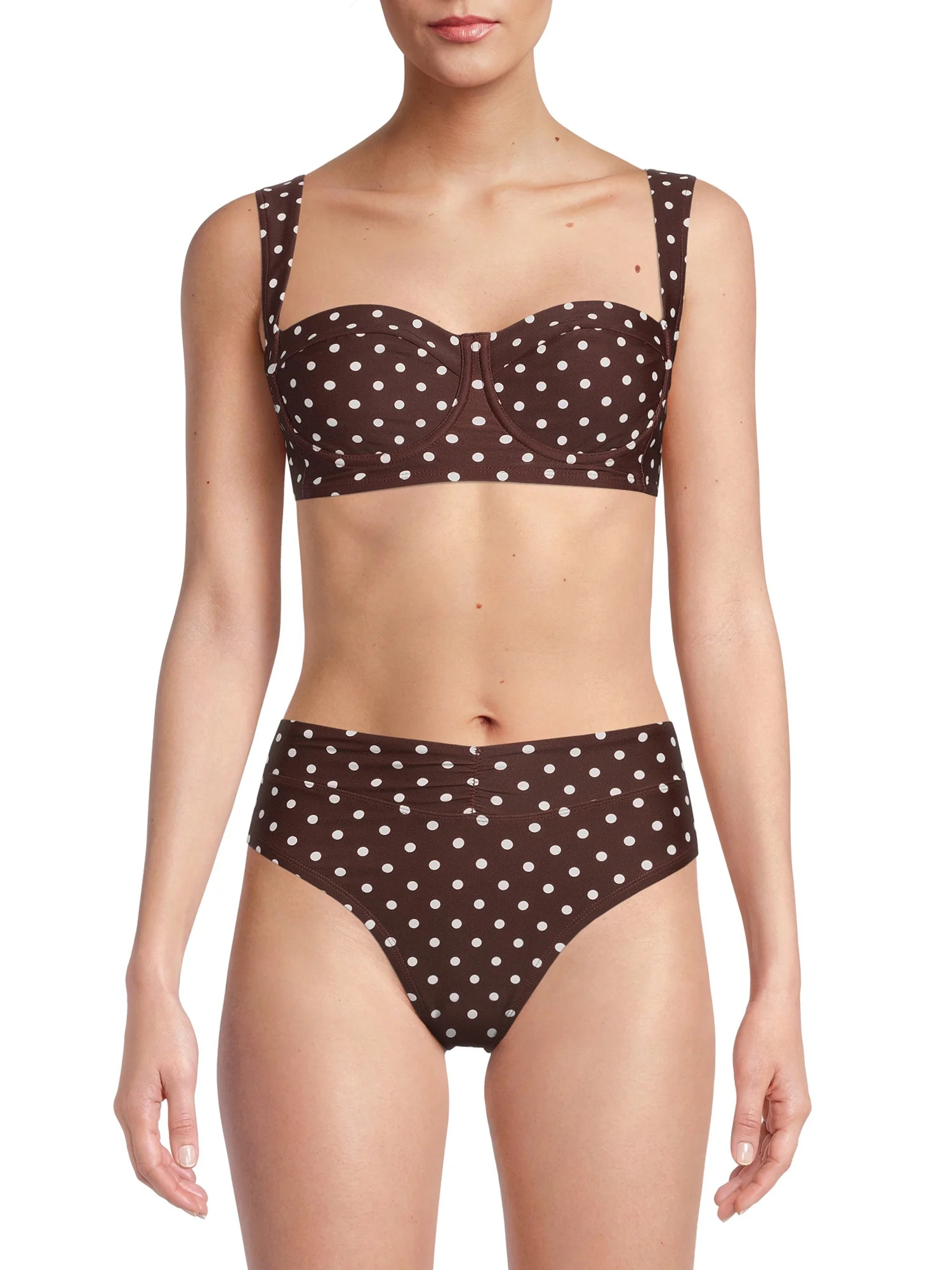 Time And Tru Women's and Women's Plus Printed High Waist Swim Bottom - Walmart.com | Walmart (US)