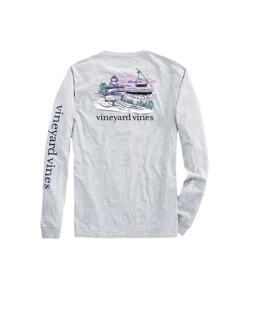 OUTLET Women's Painted Mountain Scene Long-Sleeve Pocket Tee | vineyard vines