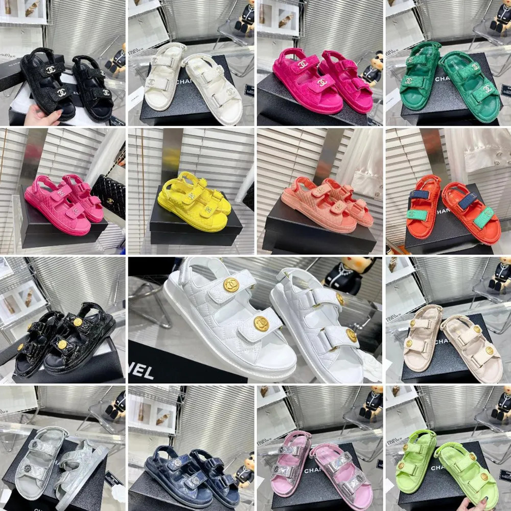 Preminum Cha-nel Dupe 1:1 clone leather sandal summer beach shoes with CC logo luxury designer sa... | DHGate