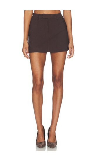 MORE TO COME Miley Mini Skirt in Brown. - size M | Revolve Clothing (Global)