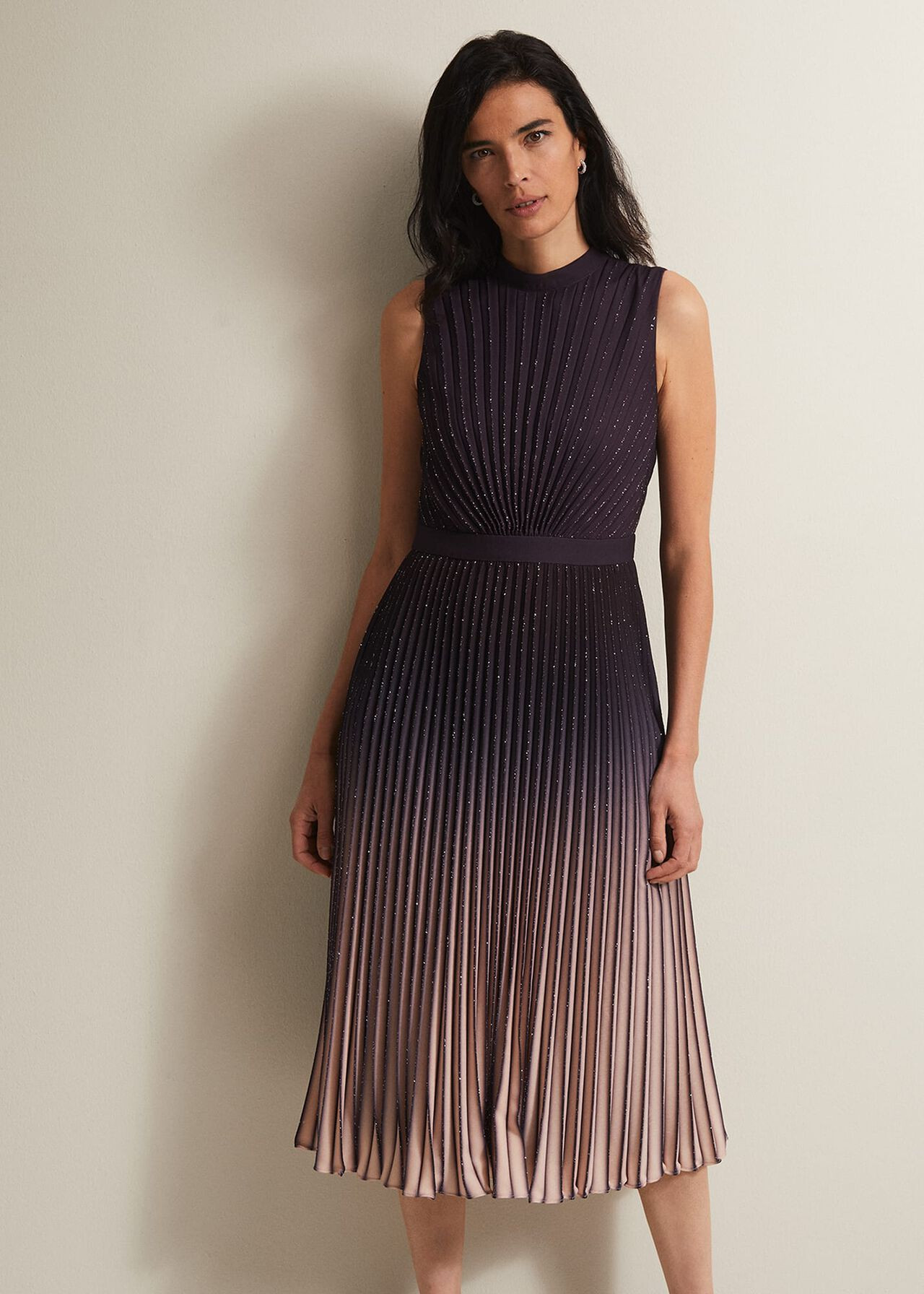 Estella Dark Purple Ombre Midaxi Dress | Phase Eight (UK)