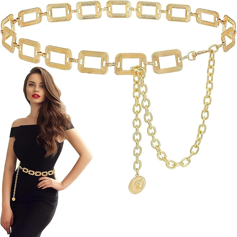 Gold Chain Belts For Women, Waist Chain For Women, Suitable For Dresses And Black Clothing Perfec... | Amazon (UK)