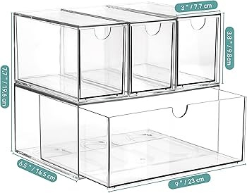 4 Acrylic Coffee Pod Holder Drawer, Stackable K Cup and Tea Bag Organizer, Tea Bag Storage Organi... | Amazon (US)