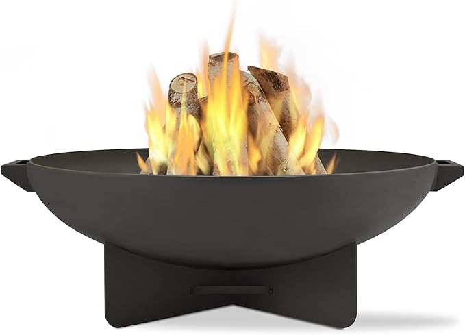 Anson 36" Round Steel Wood Burning Fire Pit in Gray by Real Flame | Amazon (US)