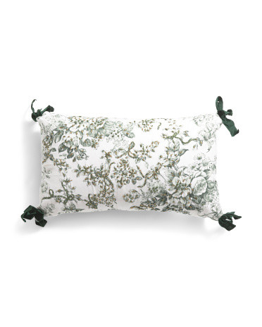 14x24 Toile Delight Bow Pillow | TJ Maxx
