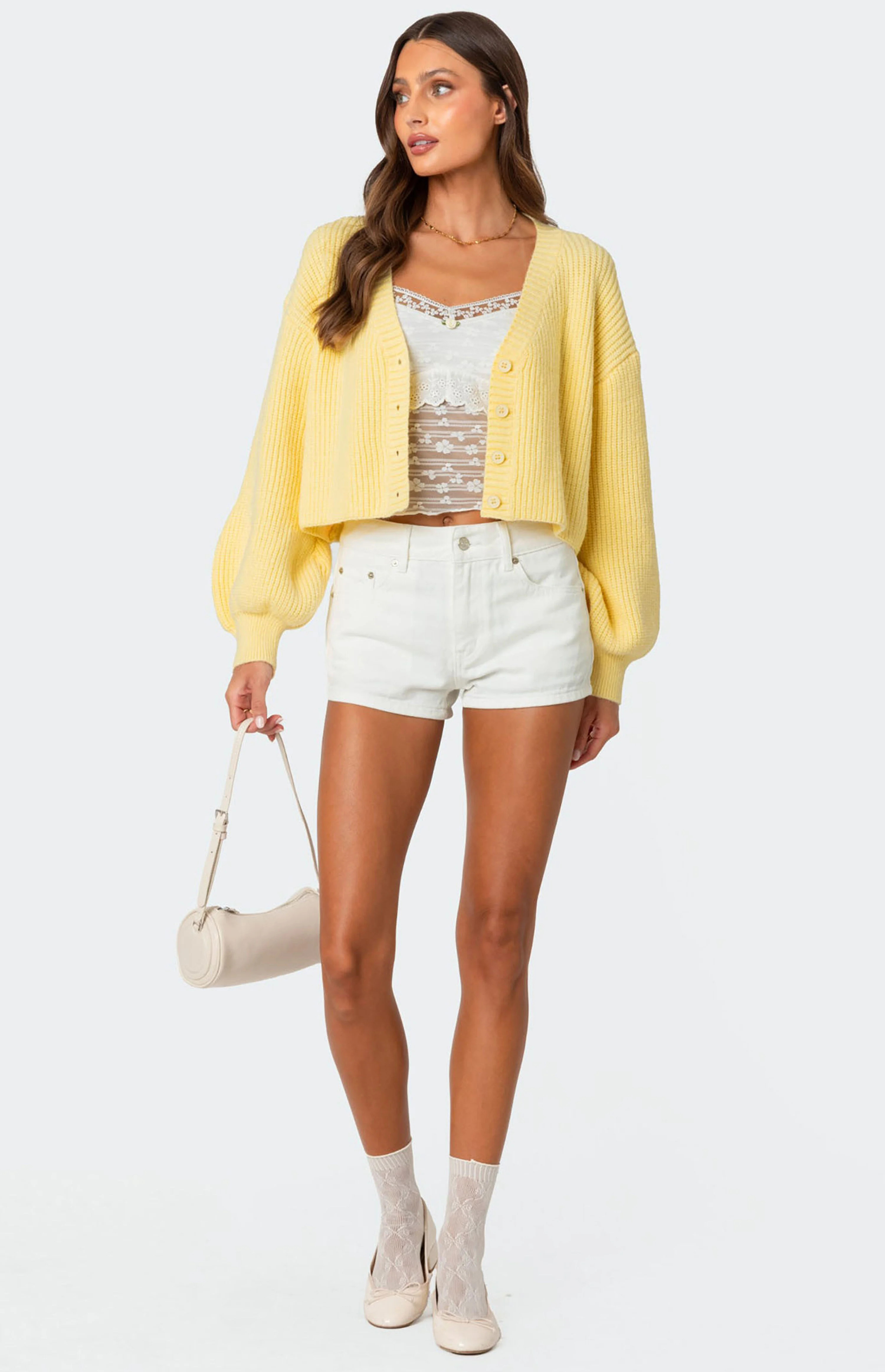 Edikted Sabrina Chunky Knit Cropped Cardigan | PacSun