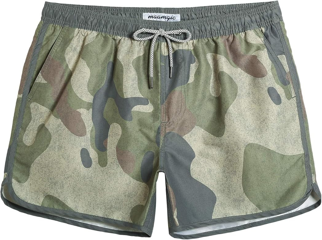 maamgic Mens Boys Short 80s 90s Vintage Swim Trunks with Mesh Lining Quick Dry Swim Suits Board S... | Amazon (US)