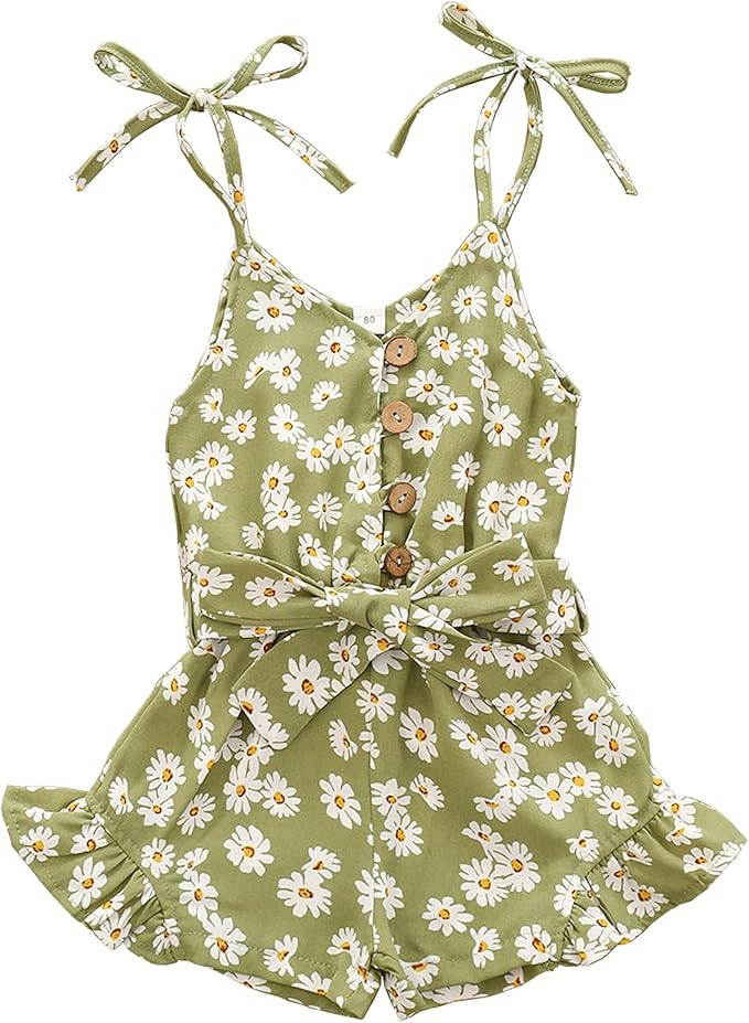 Toddler Girl Clothes Baby Summer Cute Halter Romper 6 Months to 5 Years Old | Amazon (US)