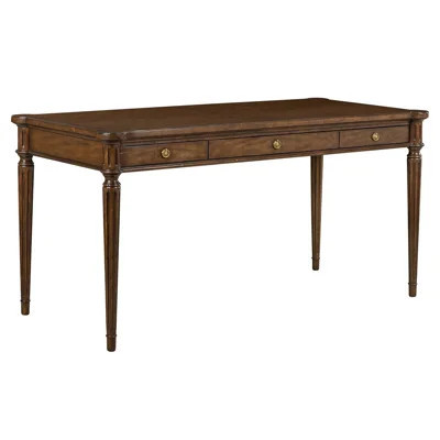Wentworth French Country Dark Brown Acacia Wood Desk | Kathy Kuo Home