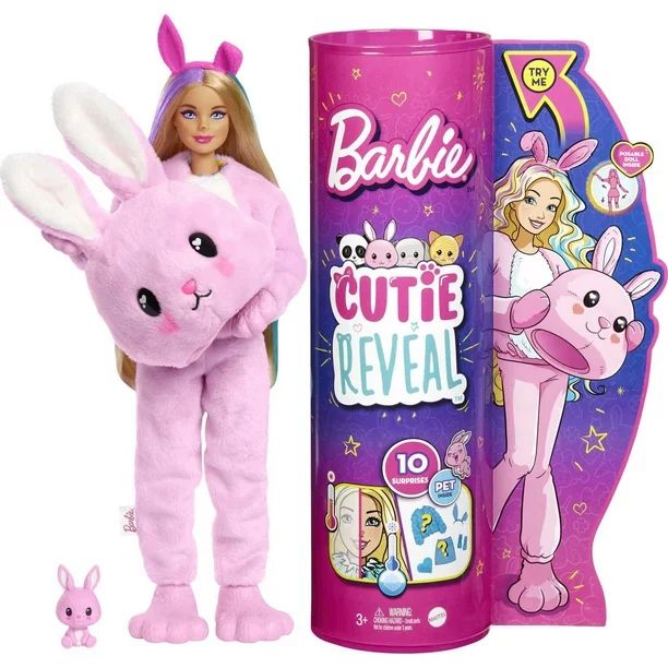 Barbie Cutie Reveal Doll with Bunny Plush Costume & 10 Surprises - Walmart.com | Walmart (US)