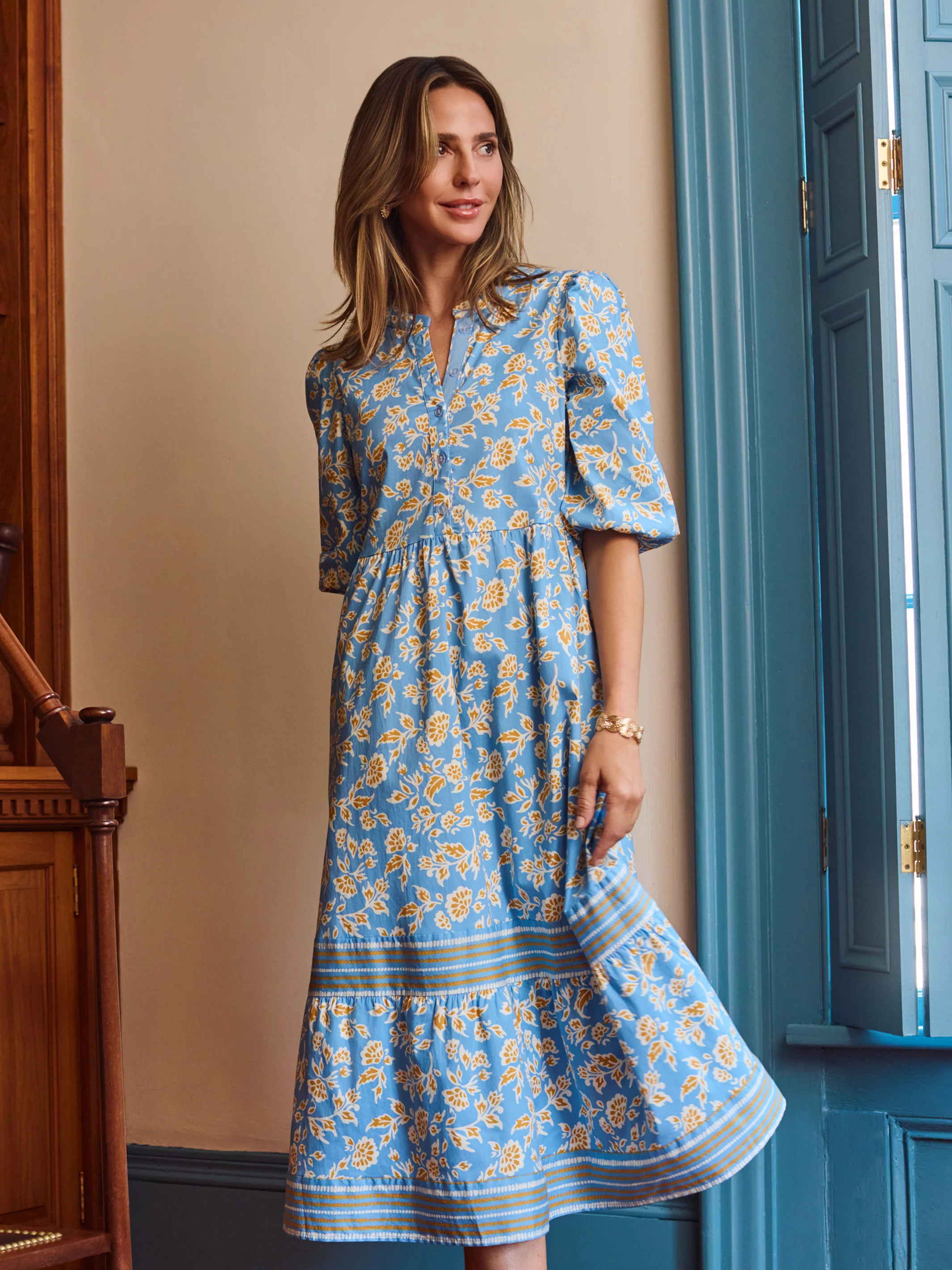 Riley Midi Dress | Ivy Script Gold | Mary Square