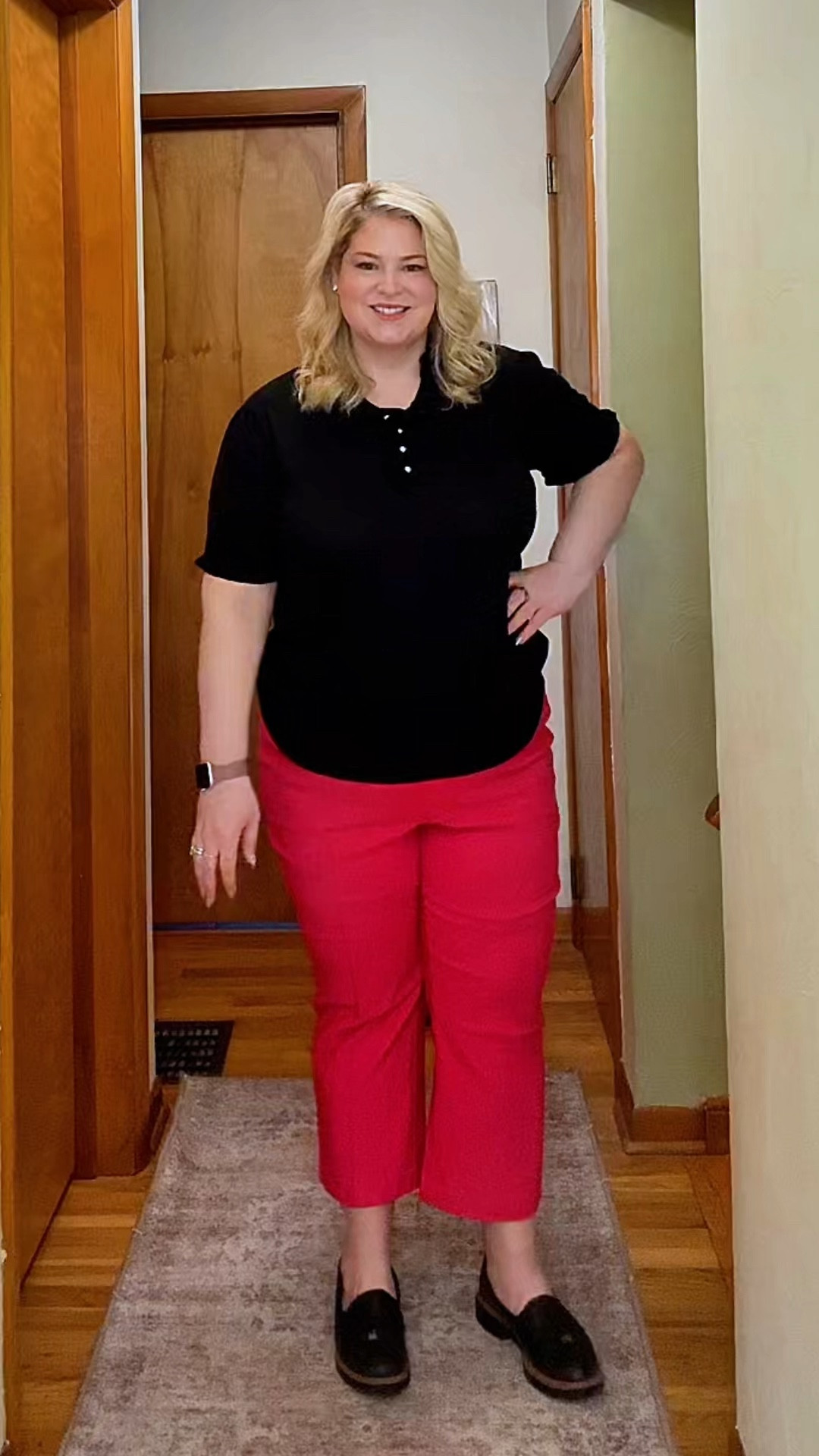 Midlife, midsize, and fully in my Monday groove—this is the kind of office look that works without overthinking it.

These coral pull-on crops are the reason I’m linking this outfit. No zippers, no fuss, just a clean fit that actually holds shape through a full workday. The ruffle-detail polo sweater gives just enough interest while still feeling polished (and the sleeve length is exactly right—no constant adjusting).

Finished it with classic loafers, soft curls, and a little extra bronzer because…balance.

Everything is easy, wearable, and repeatable—which is the whole point.

Linked in my LTK if you want pieces that show up and do their job.

#MidlifeStyle #MidsizeFashion #OfficeStyle #WorkwearOutfit #EverydayElevated #Over35Style #LTKStyle 

#LTKootd #LTKWorkwear #LTKMidsize