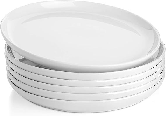 Sweese Porcelain White Dinner Plates Set of 6, 10 Inch Salad Serving Modern Round Dishes - Dishwa... | Amazon (US)