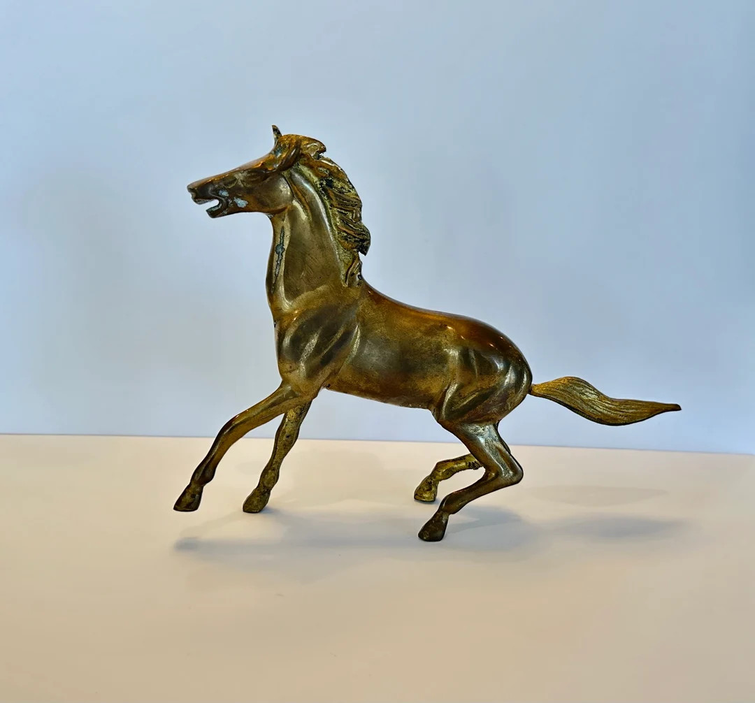 Mid 20th Century Solid Brass Horse Figurine - Etsy | Etsy (US)