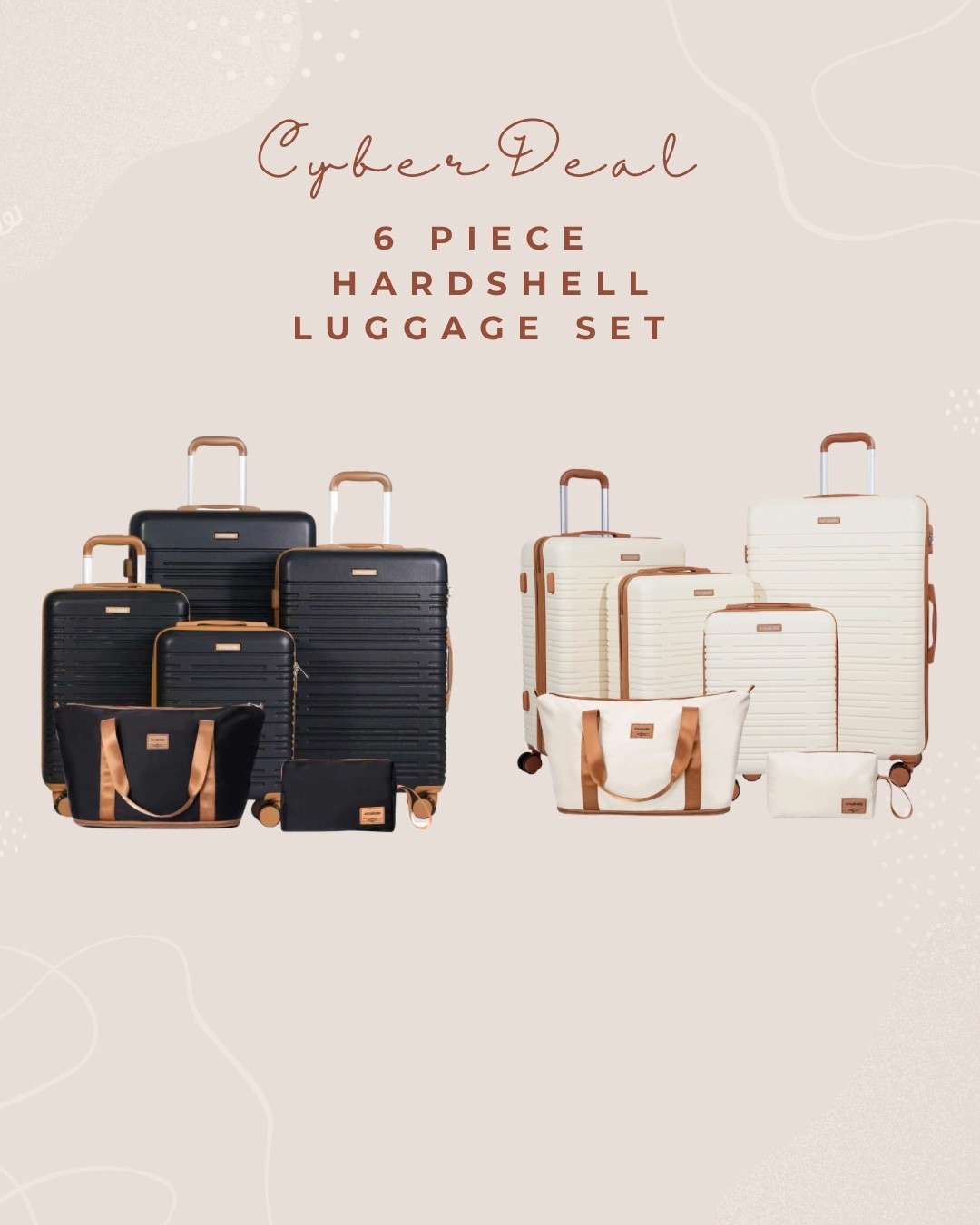 Cyber Monday Deal! 6 piece Luggage set for a great price. Check it out before the sale goes off! 

#ChristmasDecor #FallFamilyPhoto #Outfit #Garland #Christmastree #Blackfriday #Amazonfinds #Organization #Photography #Contentcreators #Amazon #Neewer #ringlight #Studiolight #WalkingPad #Boots #Giftguide #HolidaySeason #Thanksgiving #Targetdeals #Musthaves #WineGlasses #Wineanddine #TravelOutfitdeals #Cybermonday #BlackFriday #Cowgirl #Amazon #Plussize #Plussizefashion #plus #Dailydeals #Targethaul #Momfinds #Momlife #Ltkmomlife
#Ltkselfcare #Dailypost #ItBag #Christmasstorage #LTKcyberweek #LTKFamily #Contentessentials #Amazoninfluencer #Amazon #Contentcreators #Essentials #ChristmasDecor #RedLightMask  #HolidayParty #TriangleScarves

#LTKGiftGuide #LTKCyberWeek #LTKHoliday