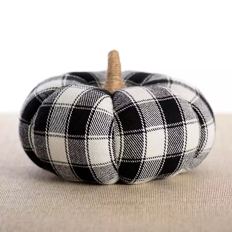 Black Buffalo Check Fabric Pumpkin, 12 in. | Kirkland's Home