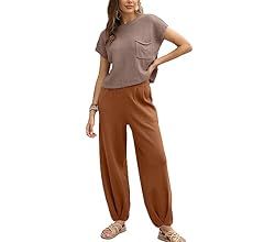 Ugerlov Women's Two Piece Outfits Sweater Sets Knit Pullover Tops and High Waisted Pants Lounge S... | Amazon (US)