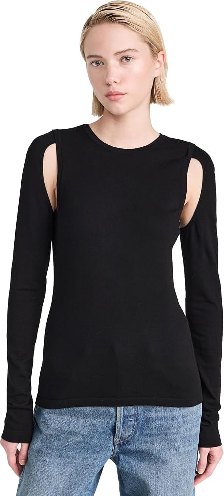 Helmut Lang Women's Cutout Crew Top | Amazon (US)