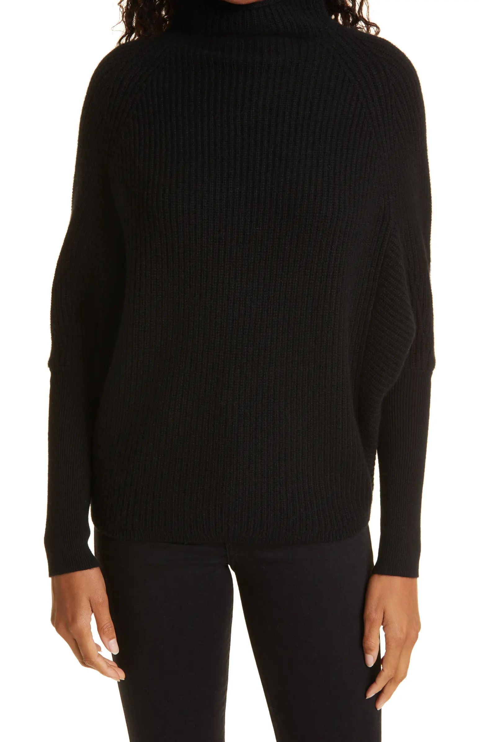 Club Monaco Rib Juliet Sleeve Cashmere Turtleneck Sweater | Nordstrom | Nordstrom