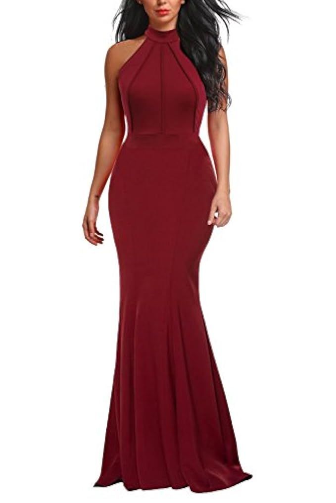 Berydress Women's Sleeveless Halter Neck A-Line Casual Party Dress | Amazon (US)