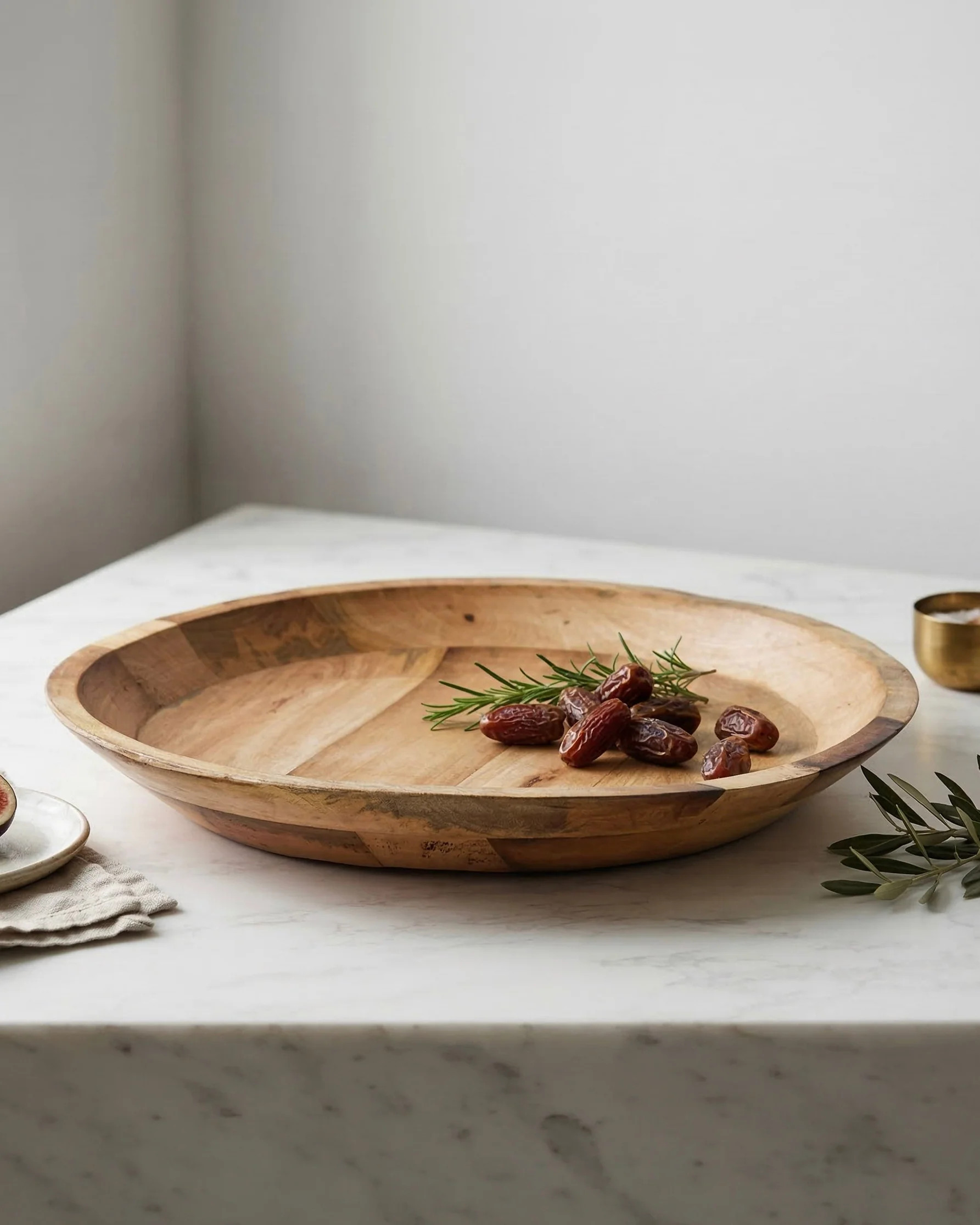 Oversized Round Mango Wood Tray | MJHome