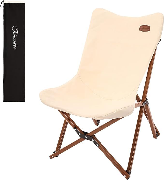 Funcode Portable Folding Camping Chair with Carry Bag for Camping,Beach,Picnic,Garden,Patio(Beige... | Amazon (US)