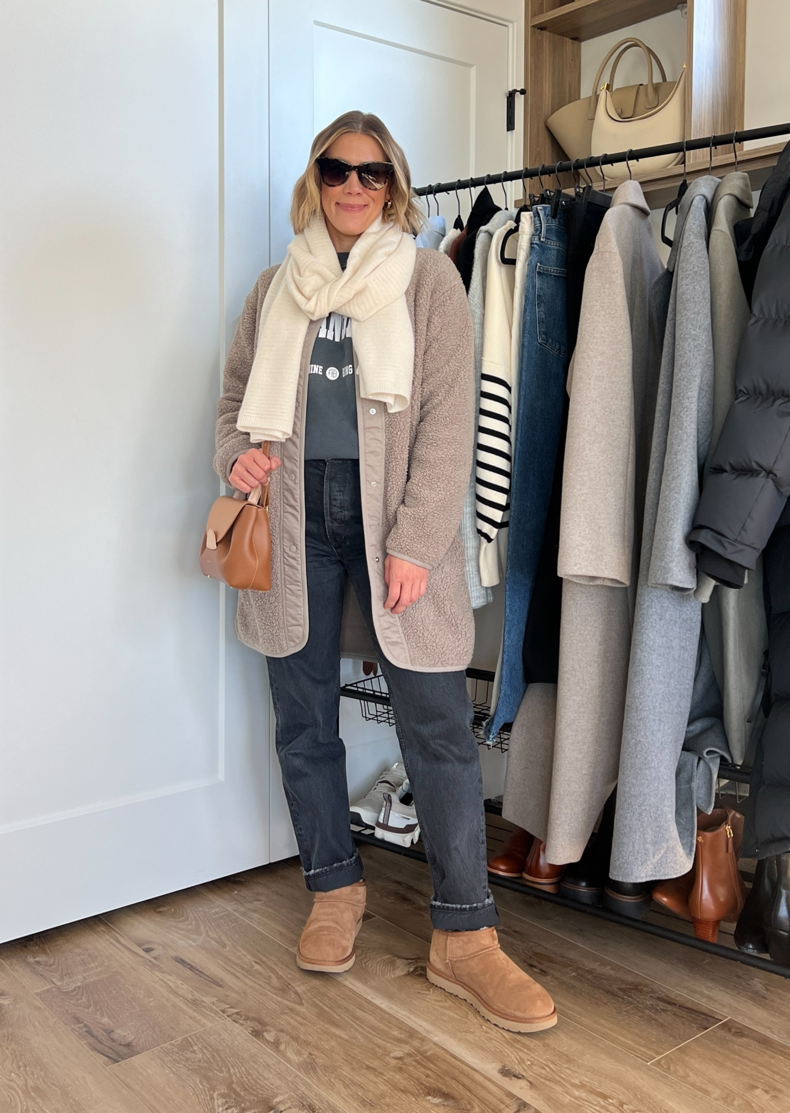 Wearing size 26 jeans, large graphic sweatshirt, x-small sherpa coat, boots tts 

#LTKfindsunder100 #LTKfindsunder50 #LTKstyletip