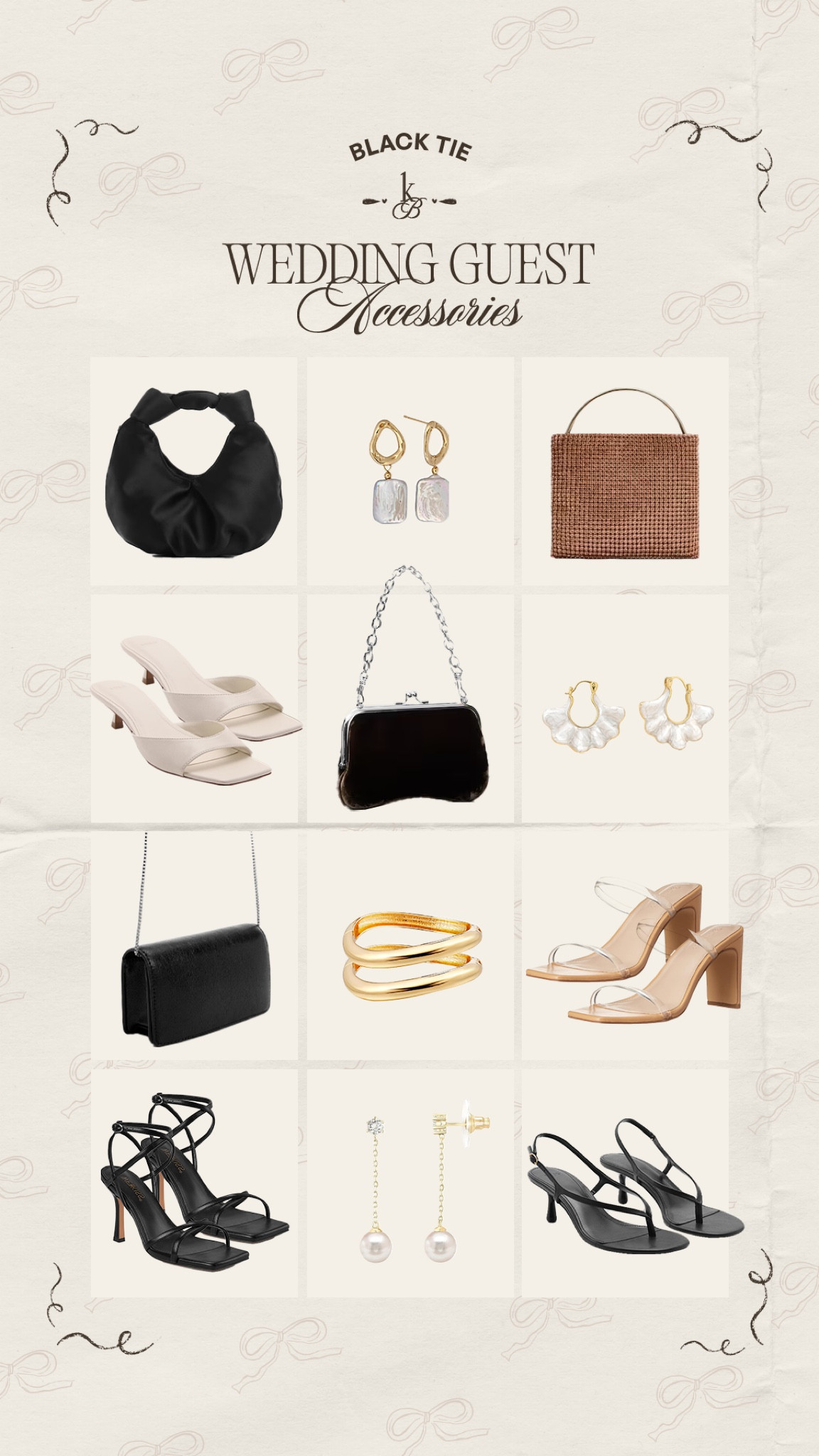 Black tie wedding guest accessories🖤 #blacktie #wedding #guest 

#LTKSeasonal #LTKParties #LTKWedding