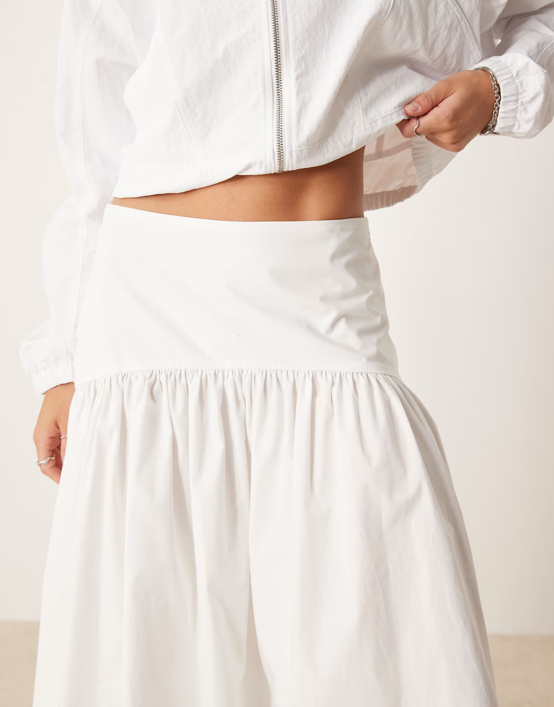 ASOS DESIGN dropped waist maxi skirt in white | ASOS (Global)