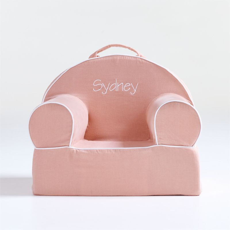 Pink Corduroy Small Nod Chair | Crate and Barrel | Crate & Barrel