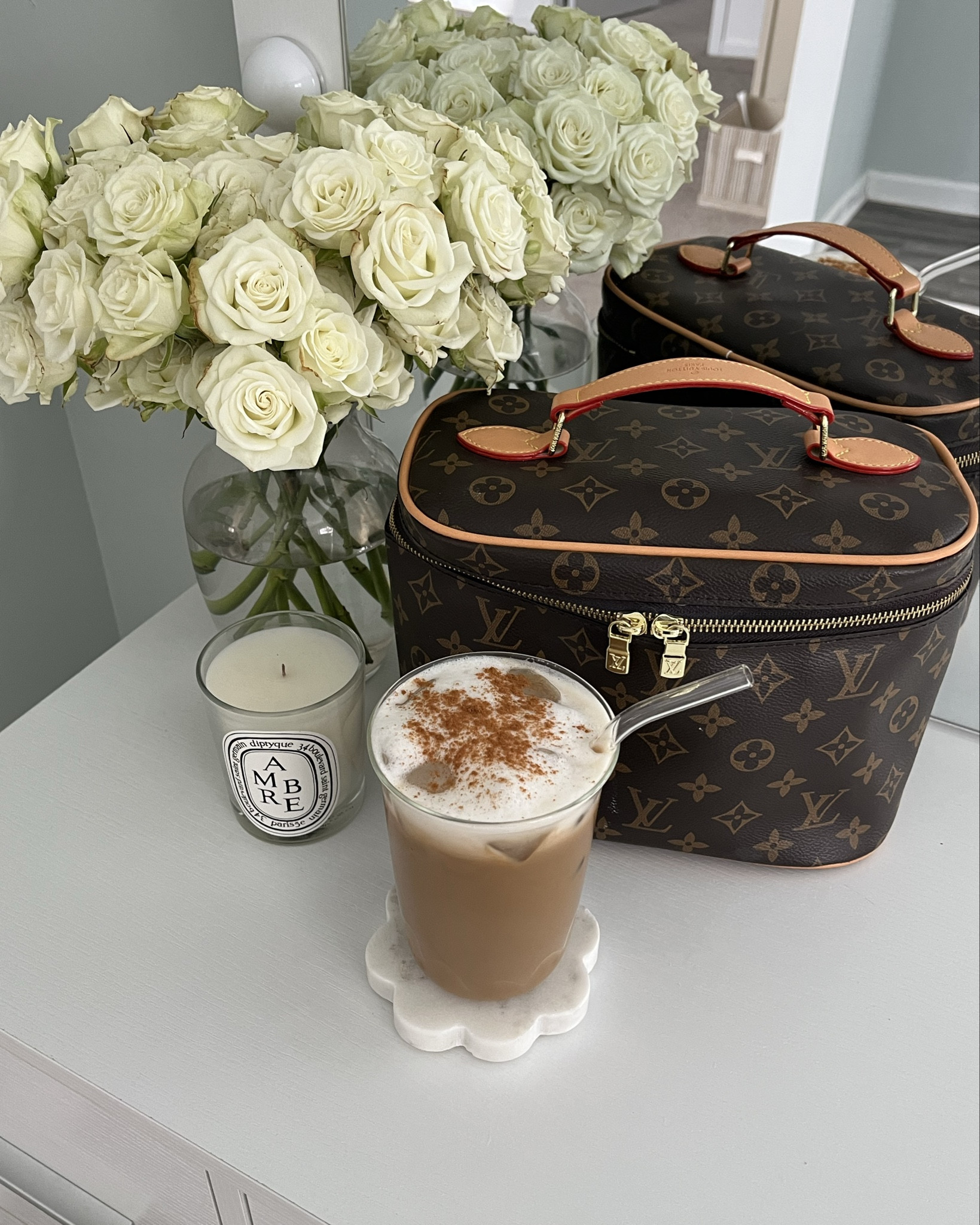 Morning coffee moments ☕️ absolutely love my new iced coffee glasses from Amazon! They are the perfect size and also come with matching glass straws 🤍

Iced coffee, iced latte, glassware, drinkware, amazon home finds, coffeee

#LTKHome