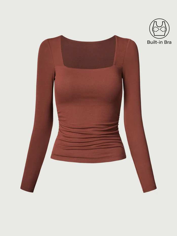 Square Neck Ruched Brami Top | OGL