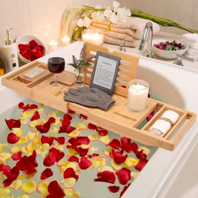 Wooden Bathtub Tray, Bath Tray For Tub, Board For Tub Table, Bath Caddy, Bathtub Accessories & Bathroom Essentials, (Natural) | Wayfair North America
