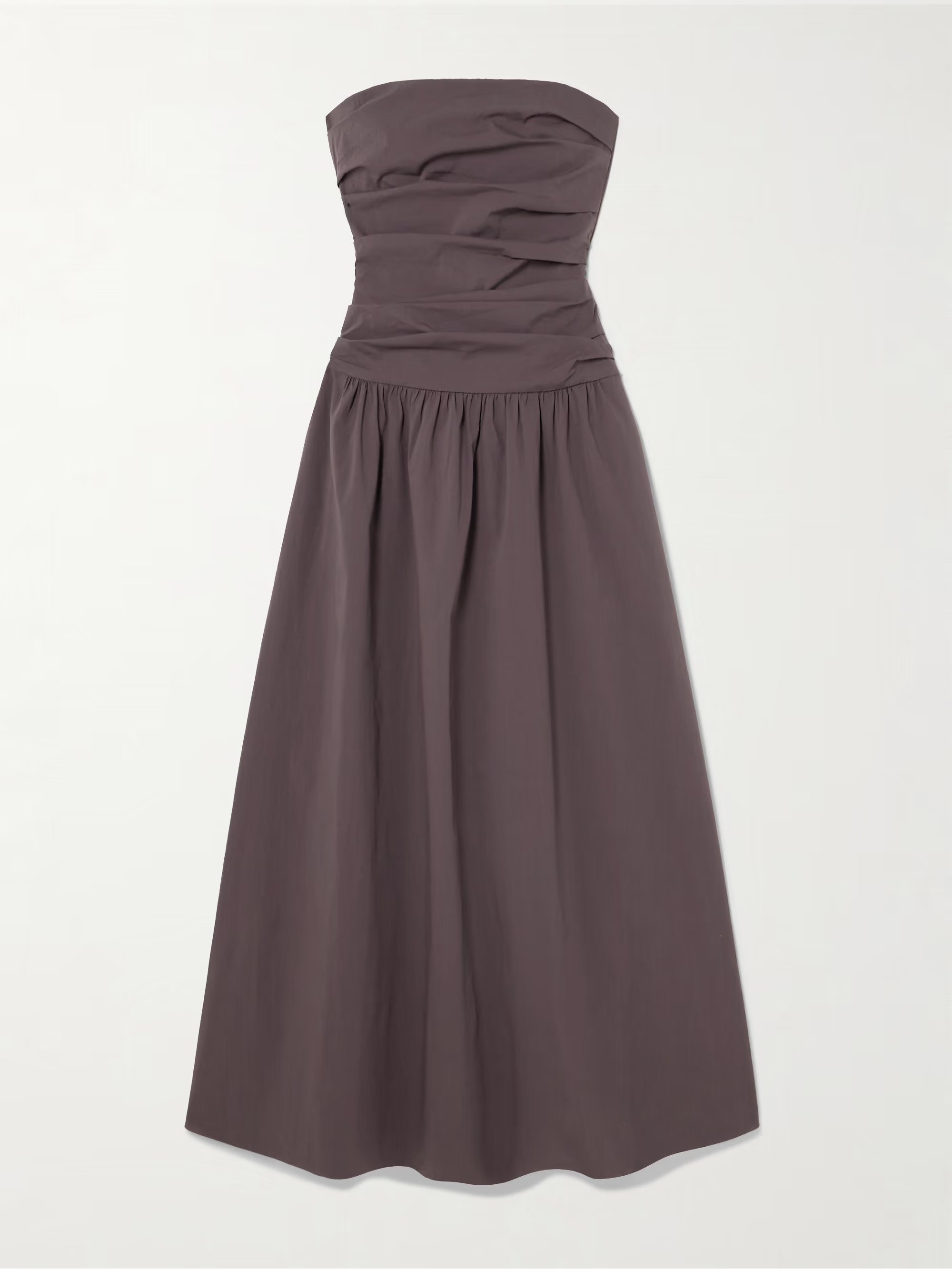 Strapless tie-back crinkled cotton-blend maxi dress | NET-A-PORTER (US)