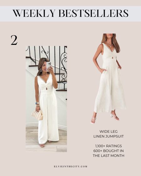 My #2 bestseller from last week is this white wide leg jumpsuit. It has a v-neck and adorable cutout detail.

Ootd, resort wear, summer outfit, date night, bridal shower, baby shower, amazon fashion, fashion over 40

#LTKFindsUnder50 #LTKOver40 #LTKStyleTip